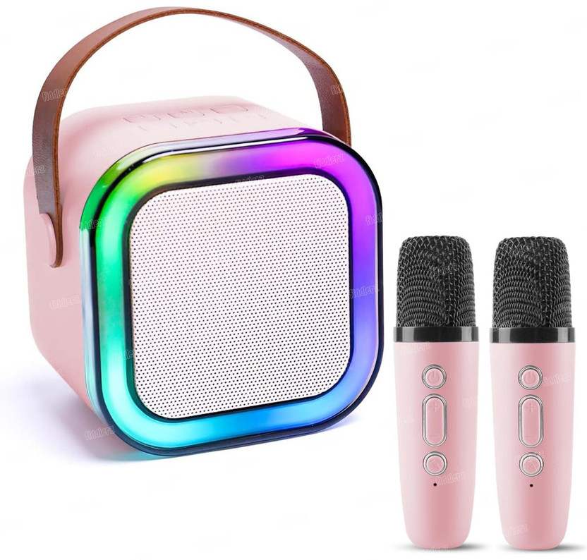 FIDDLERZ Kids Speaker Karaoke Machine with Handheld Mic,Learning Toy with USB Singing Toy(Pink)