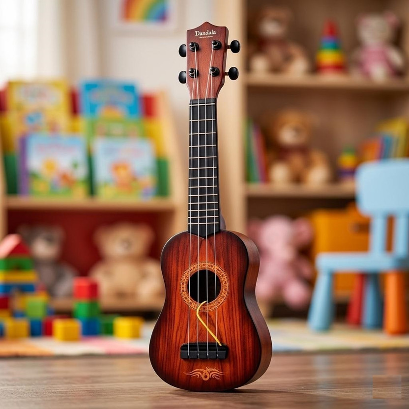 Treo Treo comm Acoustic 4-String guitar for kids musical toy guitar baby Music Learning Toys 5+(Beige, Brown, Black) - Flipkart Deal