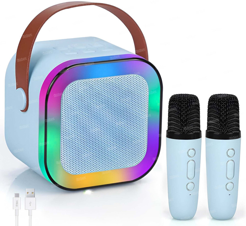 FIDDLERZ Kids Speaker Karaoke Machine with Handheld Mic,Learning Toy with USB Singing Toy(Blue)