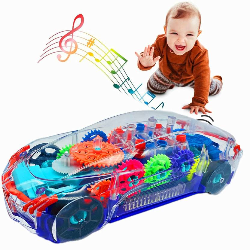 Reyhan 360 Rotating Transparent Gear Concept Car with Musical and 3D