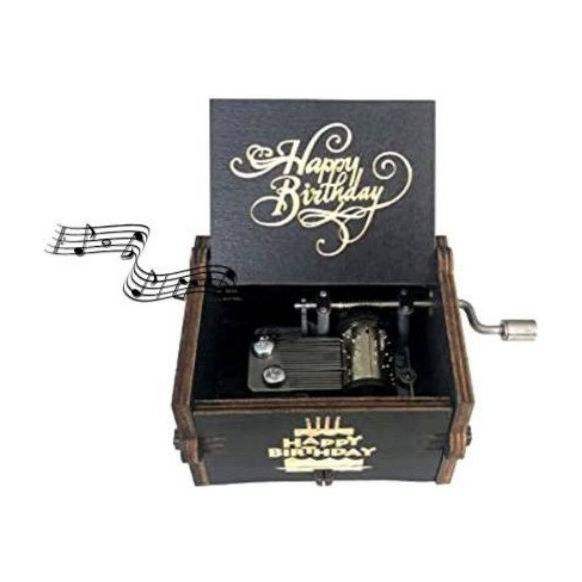 brotherz wooden music box happy birthday instrument(Black)