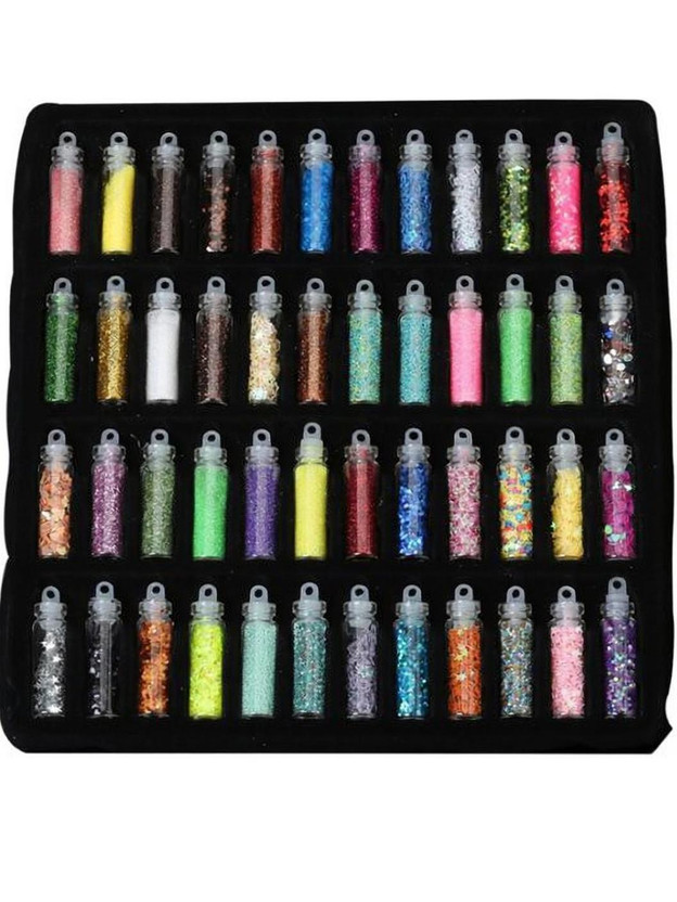 MINTA MINTA 48 Bottles/Box DIY Nail Resin Glitter Sequins Crystal(Multicolour) - Flipkart Deal