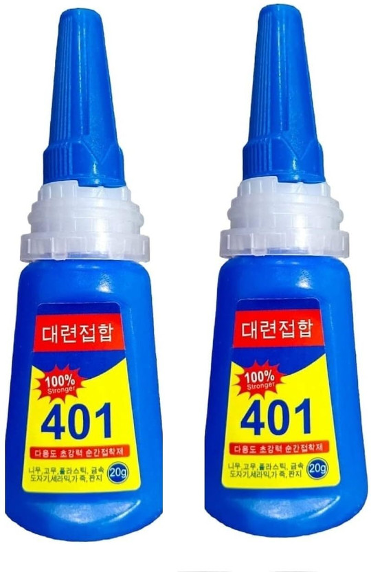 DEQNAIL Nail Super Glue Stronger 20G Bottle 401 Rapid Fix Adhesive to Dry Nails Quickly(2PCS TRANSPARENT)