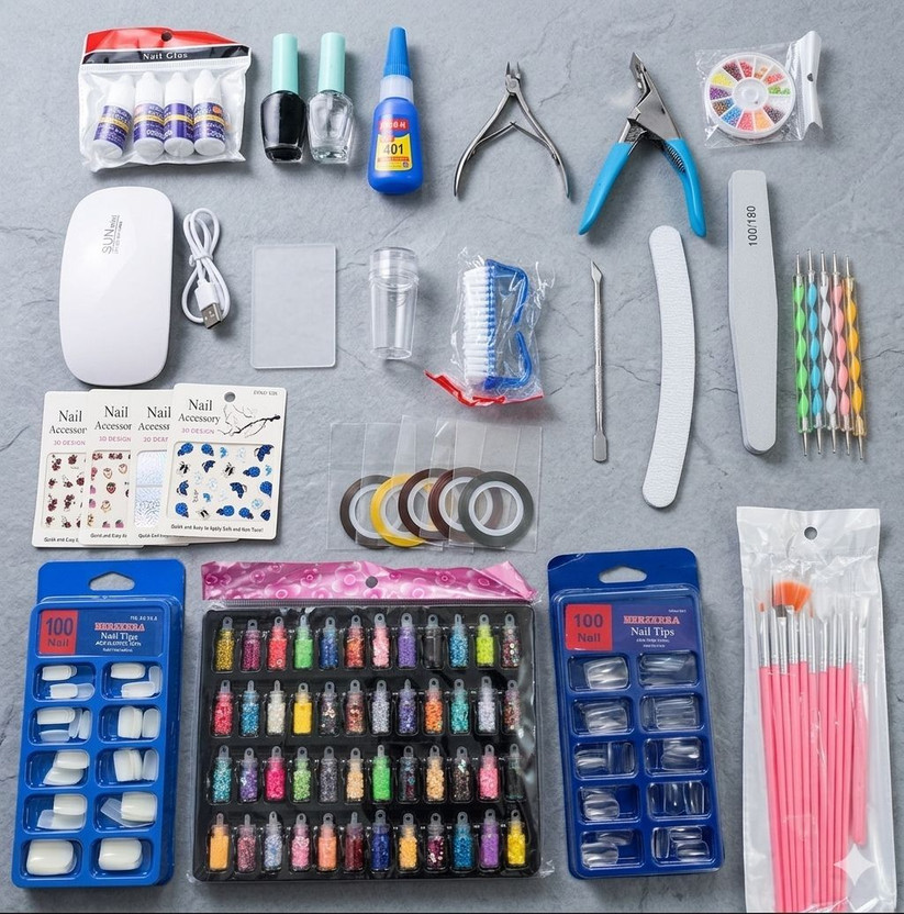 URBANGENERIC All-in-One Nail Art Starter Kit with UV Dryer and Accessories(Multicolor)