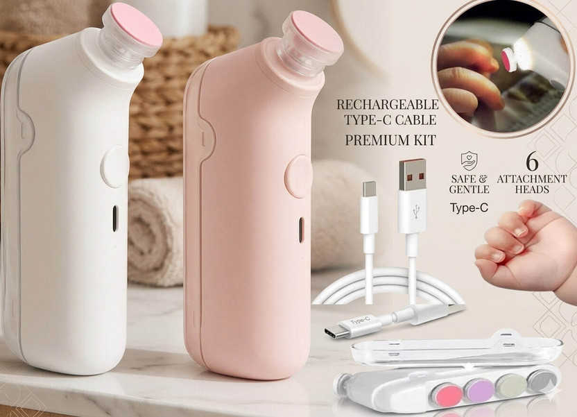 Ghoba Baby Nail Trimmer Rechargeable Electric,Baby Nail Cutter with 5 Heads Grinding.3