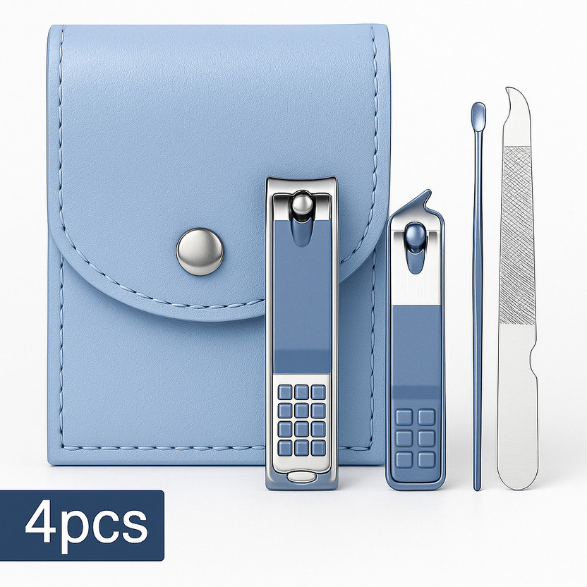 YCVARIYAENTERPRISE 4-in-1 Nail Care Manicure Set with Nail File & Ear Pick – Portable Grooming Kit