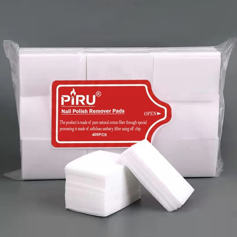 PIRU Nail Paint Remover Pads Bulk 405 PCS | Acetone-Free & Travel-Friendly(50 g)
