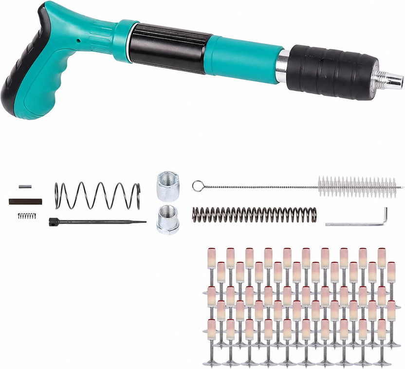 VALORACE Concrete Nail Gun Manual Steel Nail Gun Tool, Concrete Nail Gun Cordless Nailer Concrete Wall Nail Gun Tool with High Impact Steel Body Cordless Nailer Cordless  Nailer(50 gauge)
