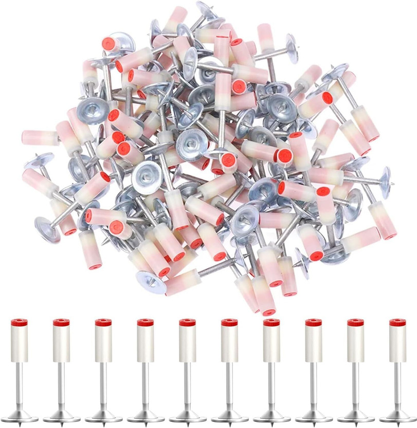 MBVTREADS 7.3mm Nail Gun Manual Steel Nails, Round Nails 100 pcs Rivet Nails for Concrete Nail Gun, Nails Wall Fastening Tool Rivet Cordless  Nailer(100 gauge)