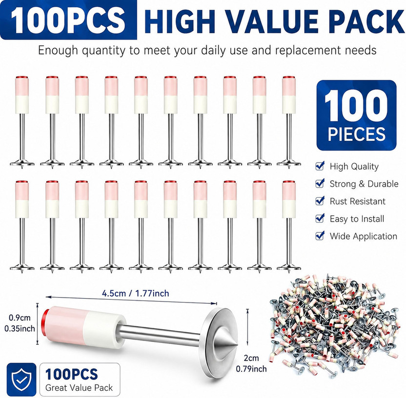 Neel Madhav Universal Nailer 50 PCS Nailer Screw Pins Replacement Fasteners for Nail Gun Repair Pneumatic  Nailer(N/A gauge)
