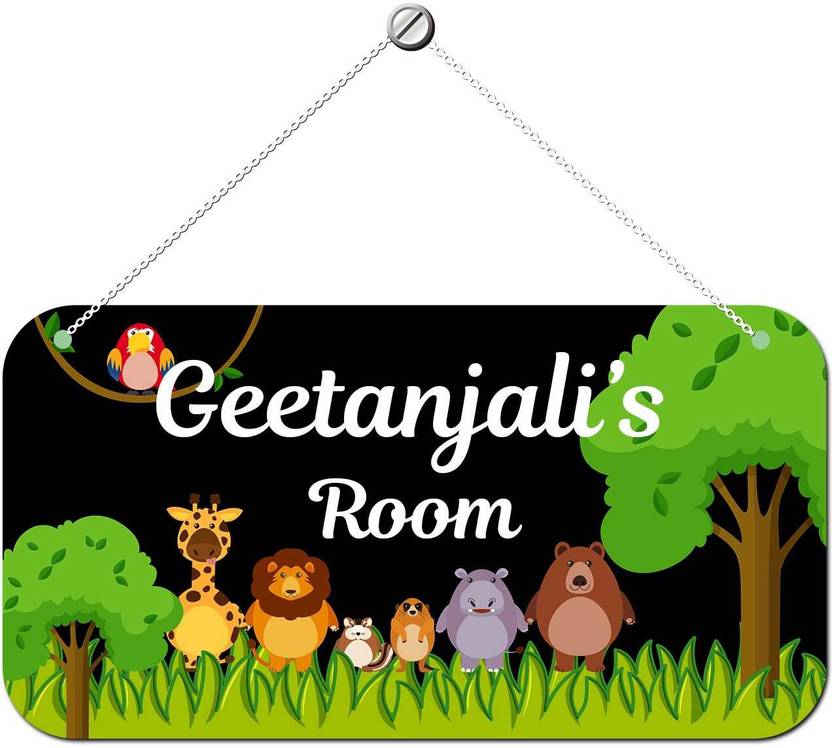 Ashvah Wooden Geetanjali Door Sign Kids Room Name Plate Price in India