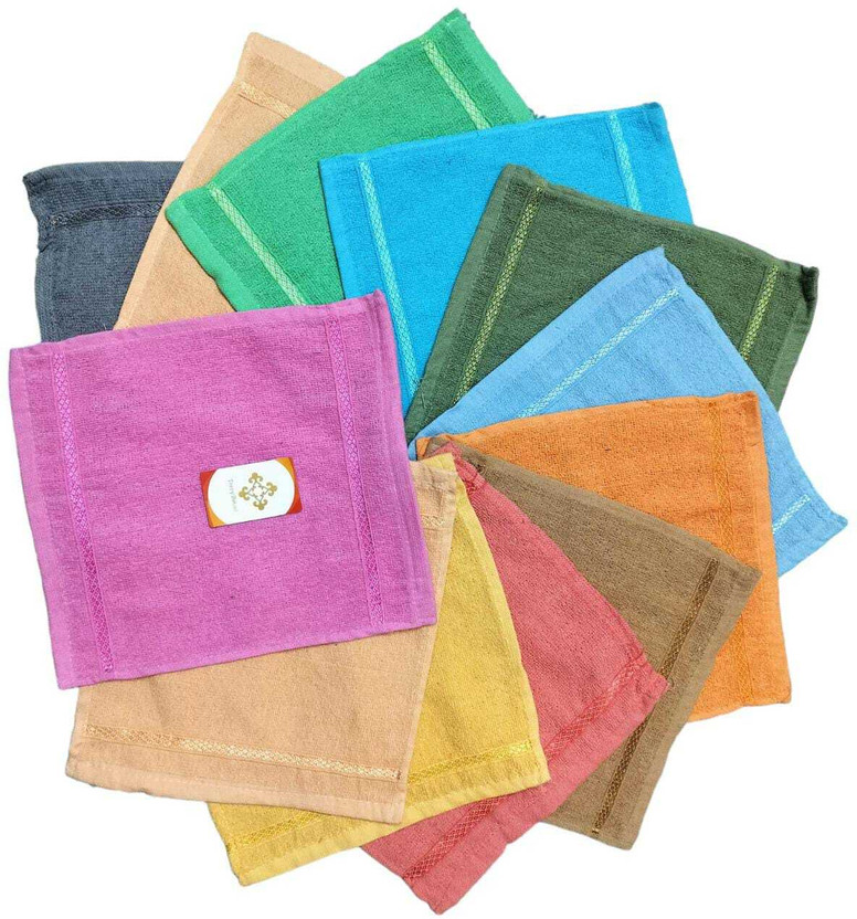 Terry Retail Face Towels Multicolor Cloth Napkins(12 Sheets)