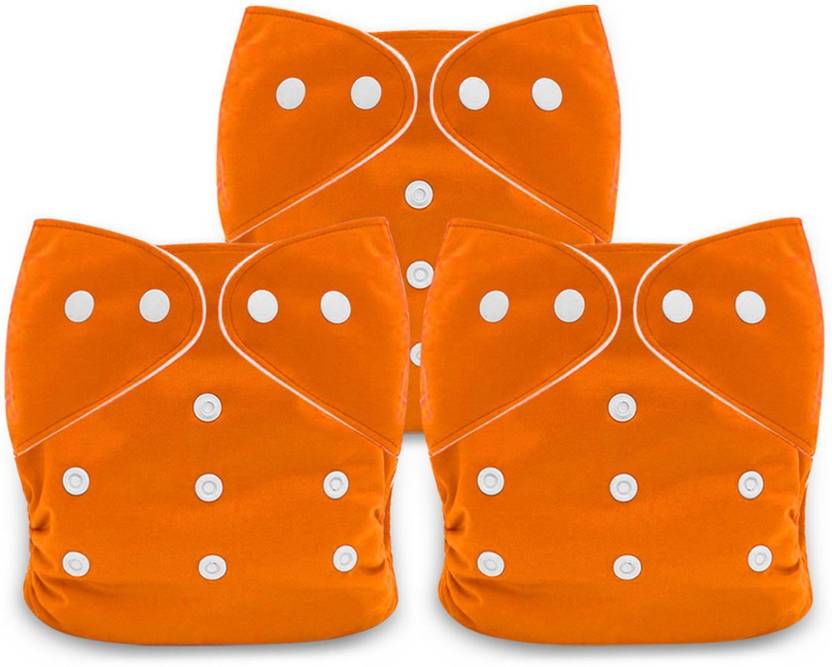 BATANIYA Washable Reusable Adjustable Diapers(Orange Orange Orange 3