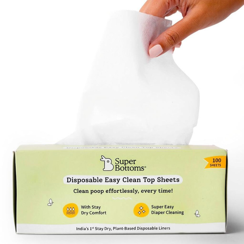 Superbottoms Disposable Easy Clean Top Sheets, Diaper Liner, Toxin-Free, Biodegradable
