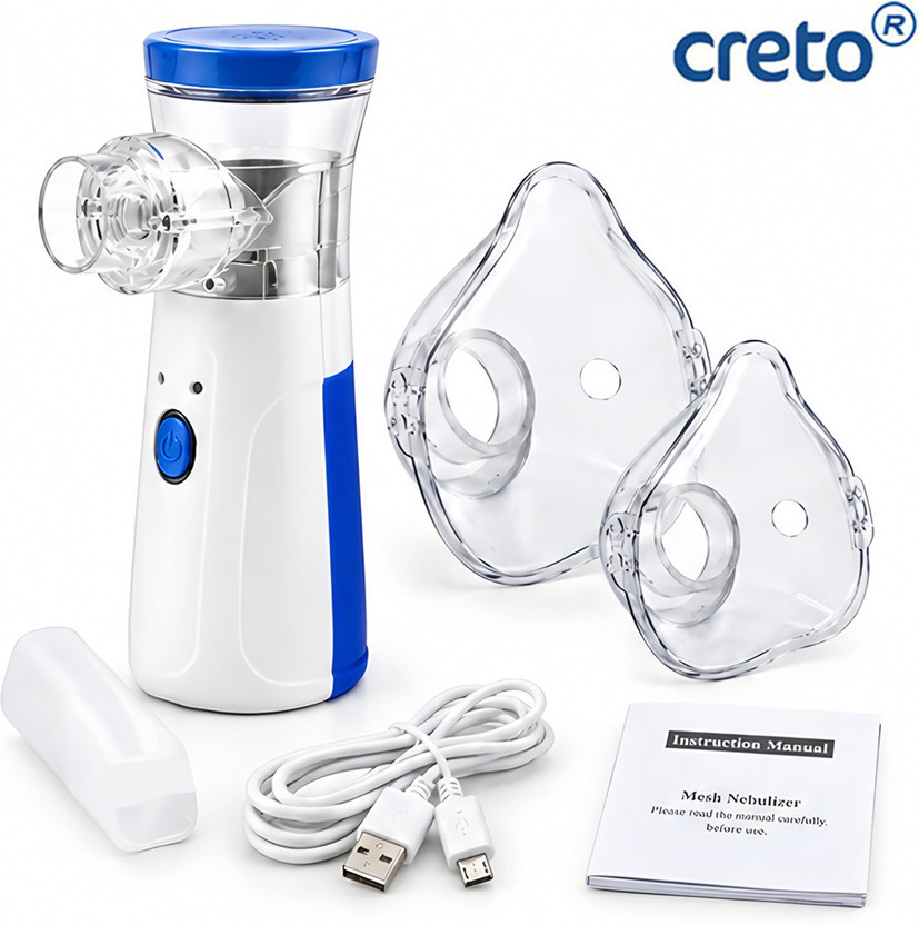 CRETO Portable Nebulizer Compact Mini Respiratory Care Device Nebulizer(White, Blue)