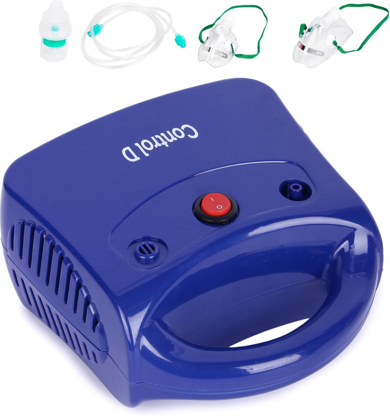 Control D Durable Compressor Nebulizer Machine Kit with Child and Adult Mask Nebulizer(Blue)
