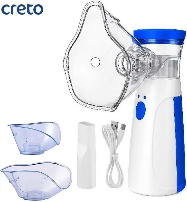 CRETO JSL-4W302 Portable Mesh Nebulizer for Adults & Kids, Handheld Device- Mesh Nebulizer(White, Blue)