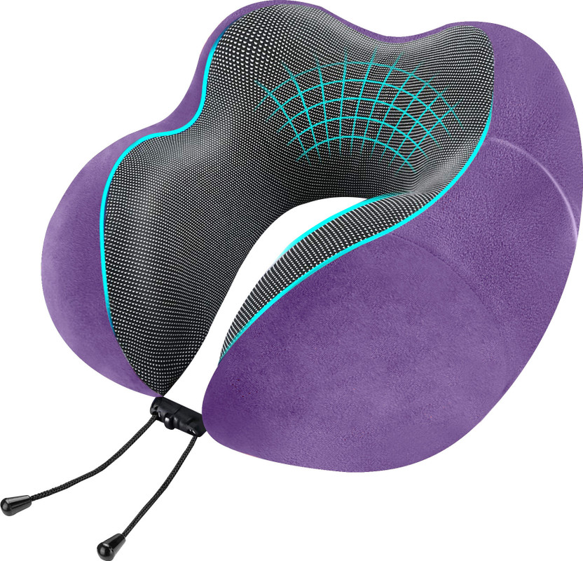 Greeli Premium Memory Foam Neck Support Pillow for Travel Comfortable and Portable Neck Pillow(Lavender)