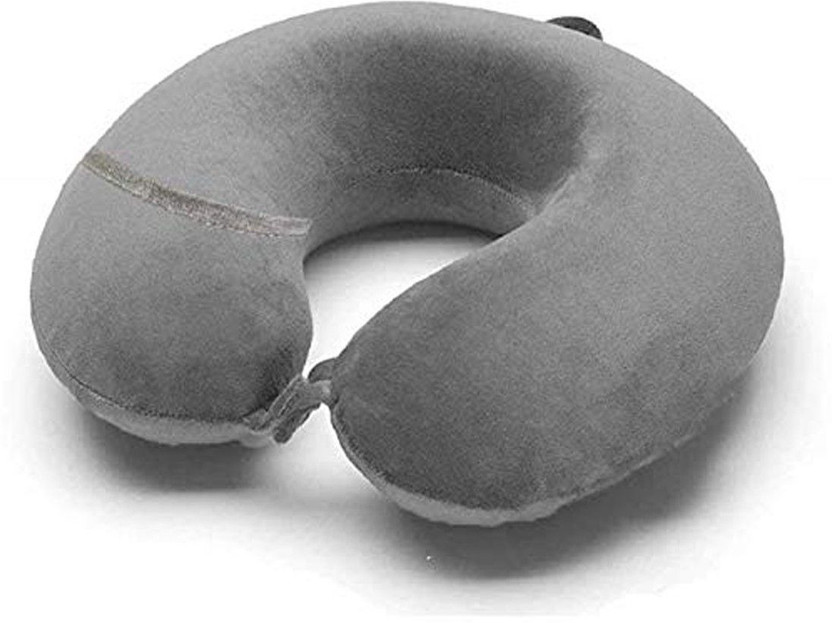 The Little Lookers U-Shape Velvet Supercomfy and Soft Travel Neck Support Rest Pillow for Men/Women/Kids Solid Color (Grey) Neck Pillow(Grey)