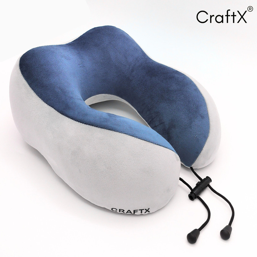 craftx Memory Foam Travel Neck Pillow – Ultimate Comfort & Support for Every Journey Neck Pillow(Blue, Grey)