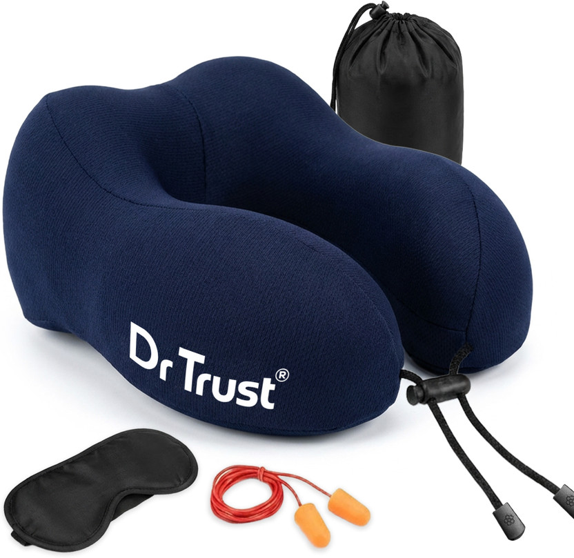 Dr Trust USA Memory Foam Rest Cushion, Flight Aeroplane Support 358 Travel Neck Pillow(Black)