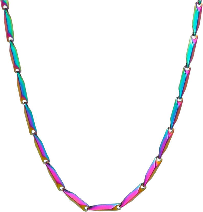 Shree Ju Stylish Rice Seed Design Multi Chain For Men Boys Women Unisex Sterling Silver Plated Stainless Steel Chain