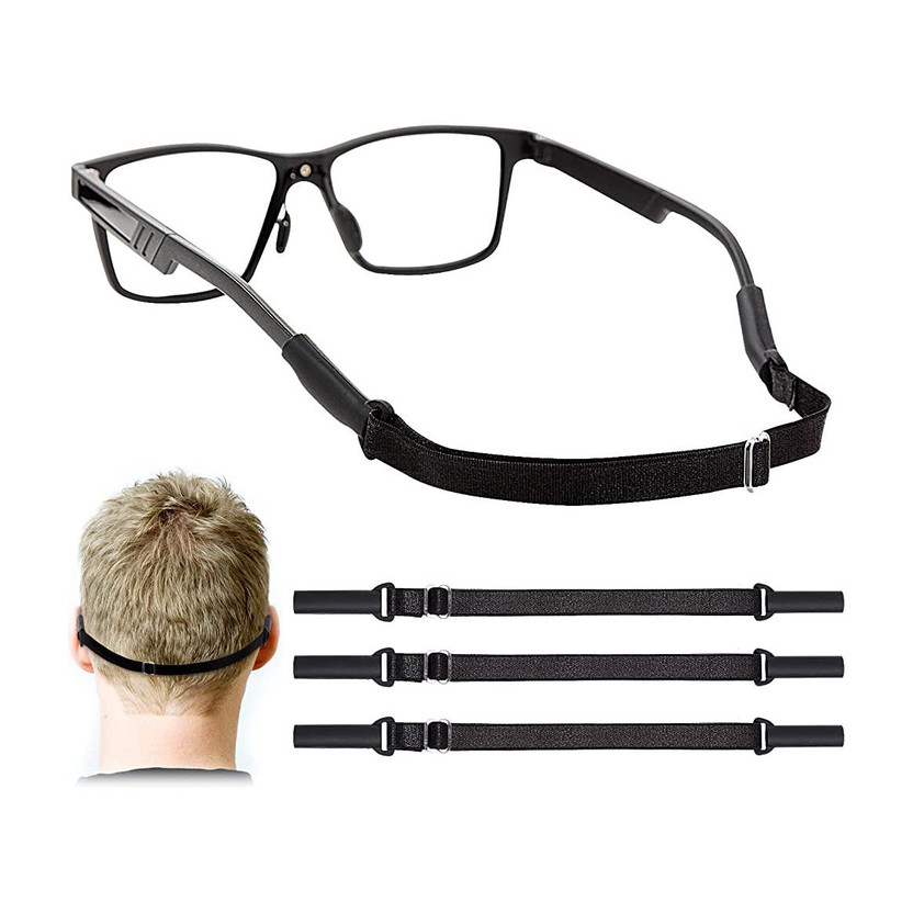 HANNEA Adjustable Glasses Straps 3pcs Anti-Slip Eyewear Strap for Adult Head Support