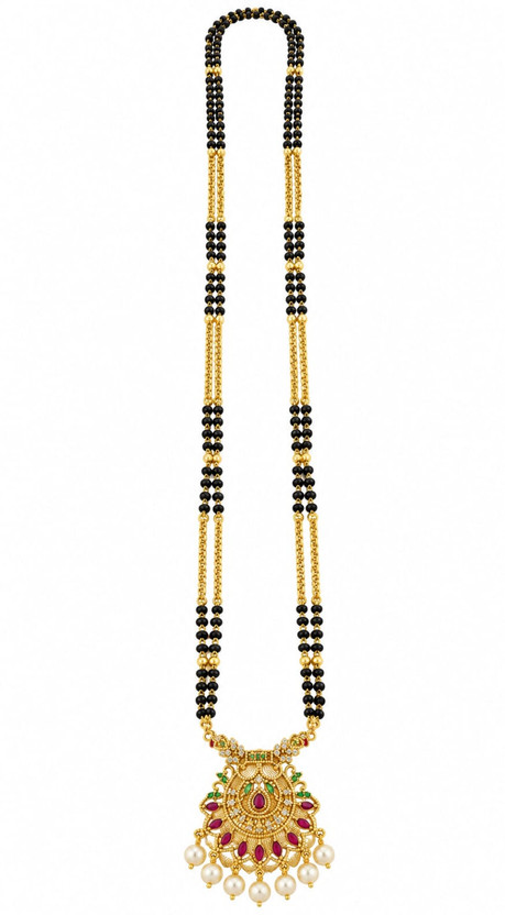 Lakshmi Lakshmi wholesale Nallapusalu Chain – Gold palted Black Beads Mangalsutra Necklace for girls Gold-plated Plated Alloy Chain - Flipkart Deal