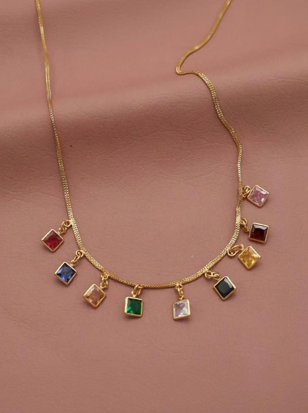 DIMIKI DIMIKI Anti-Tarnish High Quality Gold Plated Necklace Chain For Girls And Women Crystal Gold-plated Plated Alloy Necklace - Flipkart Deal