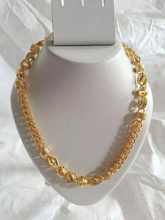 OFBOSMI 1 gram Stylish Heavy Golden Neck Men Chain “20” Inches Gold-plated Chain Gold-plated Plated Brass Chain