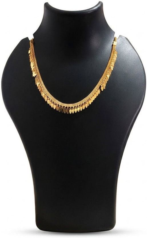 makkam TRADITIONAL ELAKATHALI INSPIRED GOLD-TONE LEAF CHOKER NECKLACE Gold-plated Plated Alloy Necklace