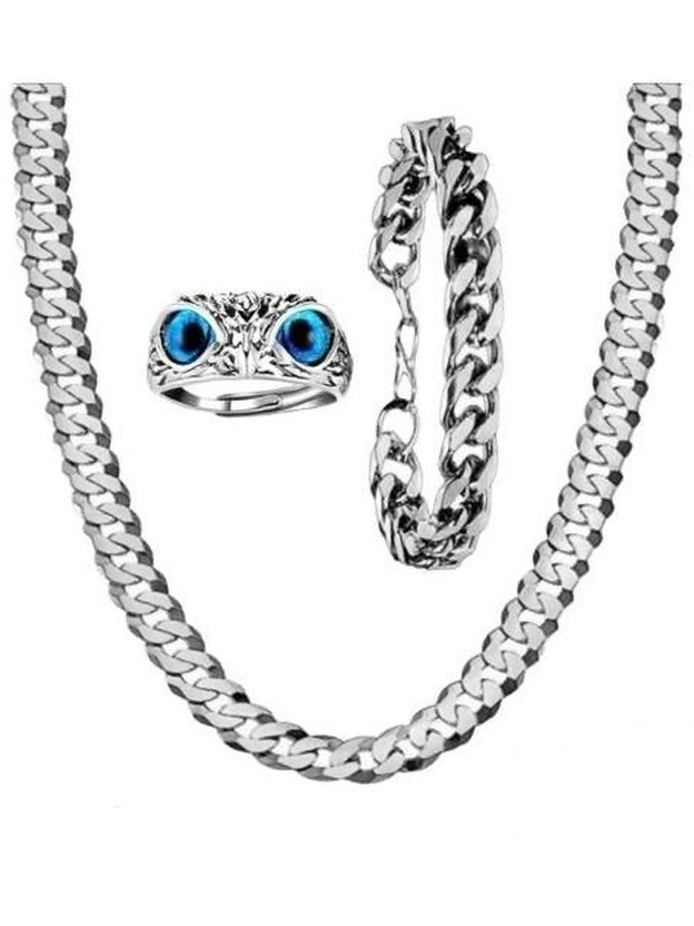 Smykker Smykker Fashion Best Fashionable Ring Owl and Bracelets For Looking Well Silver Plated Stainless Steel Chain - Flipkart Deal
