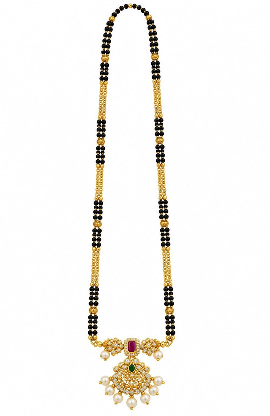 Lakshmi Lakshmi wholesale Gold Plated Nallapusalu Chain – Black Beads Mangalsutra Necklace Gold-plated Plated Alloy Chain - Flipkart Deal