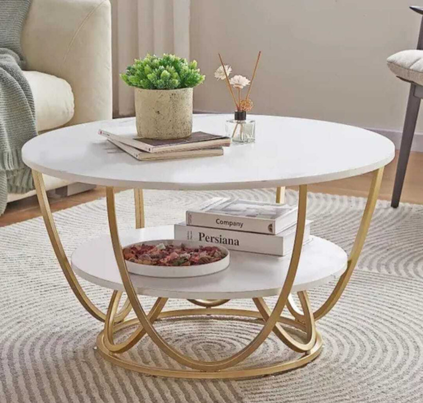 Aplecrafts Balti_gold Engineered Wood Nesting Table(Finish Color - powder coating, Set of - 1, Pre-assembled)