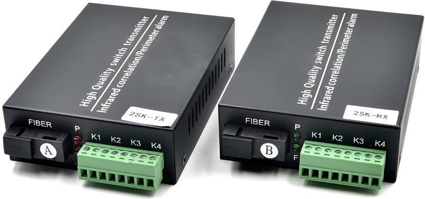 HANUTECH 2CH 2 Way Bidi Dry Contact Closure to Fiber Optic Media Converter 0 Ports 10 Mbps Smart Network Switch(Black)