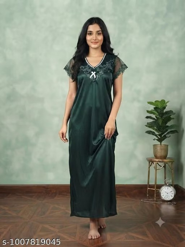 FT FT GLOBAL Women Nightdress(Dark Green) - Flipkart Deal