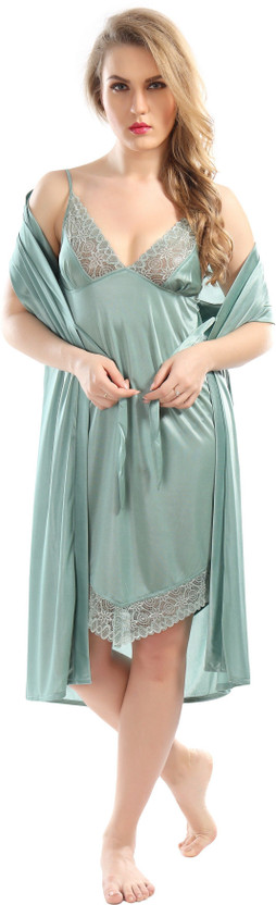 AV2 Women Nighty with Robe(Green)