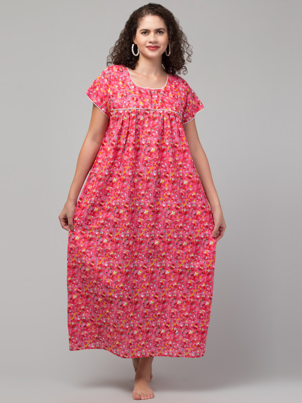 CROWN KING GARMENTS Women Nighty(Multicolor)