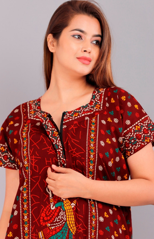 VRSU Women Nighty(Multicolor)