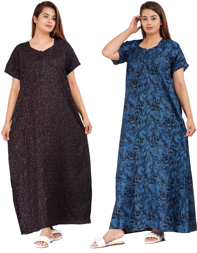 The Finer Things Women Nighty(Multicolor)