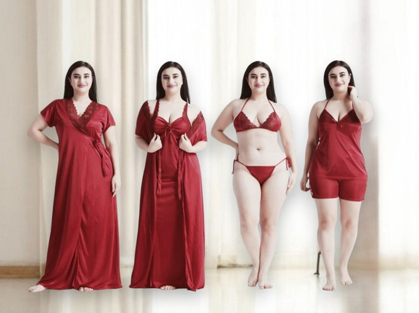 XPIOX Women Nighty(Maroon)