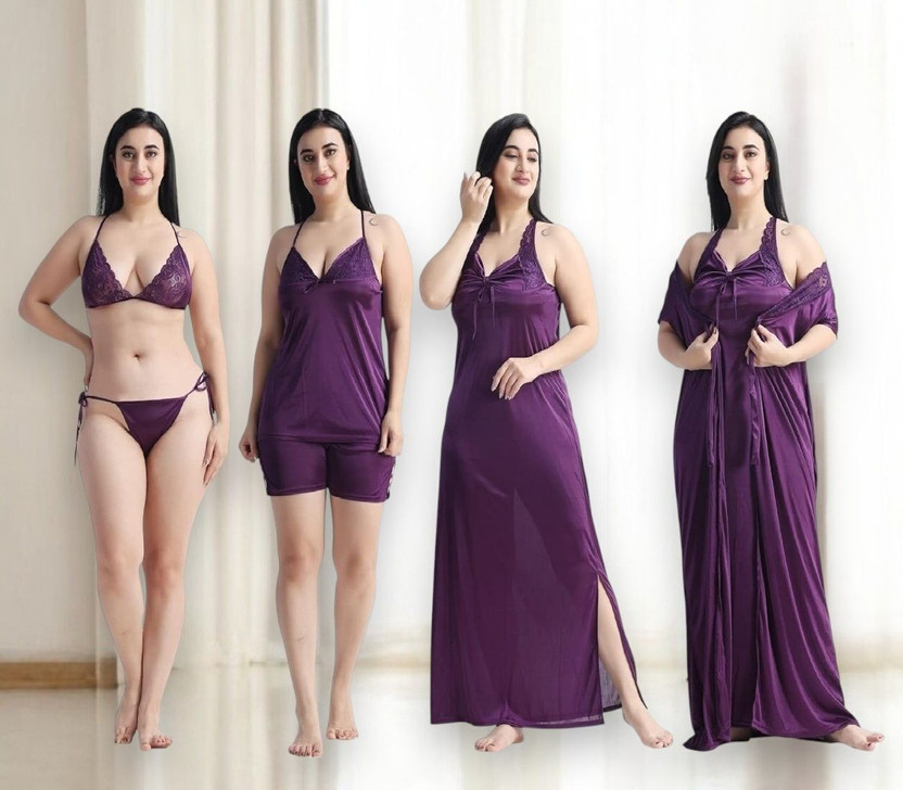 XPIOX Women Nighty(Purple)