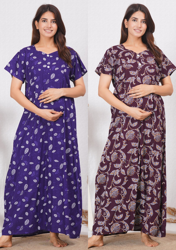 Vardhana Vardhana Women Maternity/Nursing Nighty(Multicolor) - Flipkart Deal