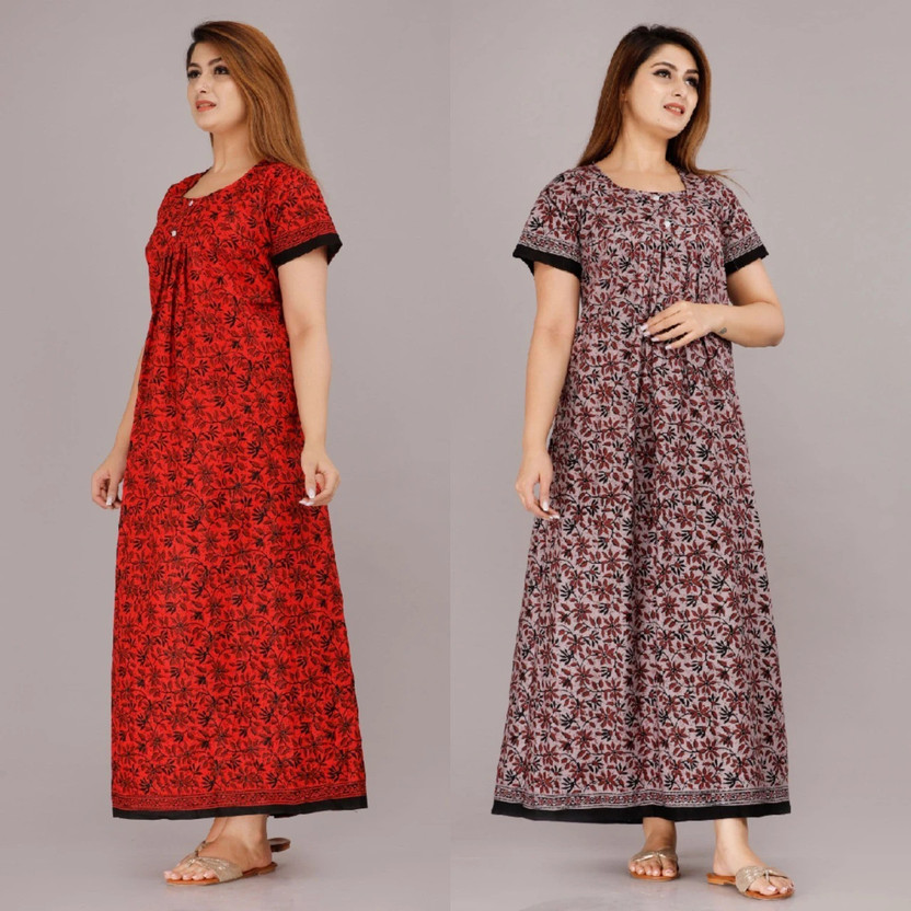 KL KL FASHION Women Nighty(Multicolor) - Flipkart Deal