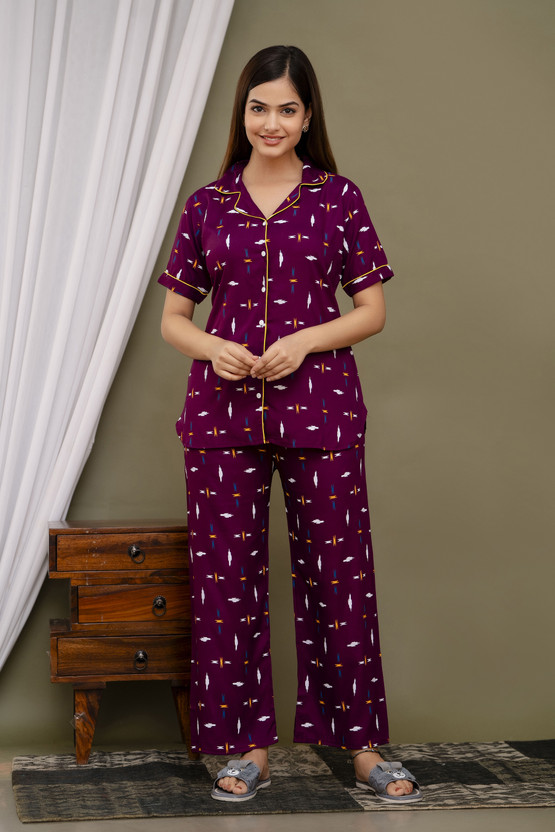 TRINABH TRINABH Women Nightdress(Purple) - Flipkart Deal