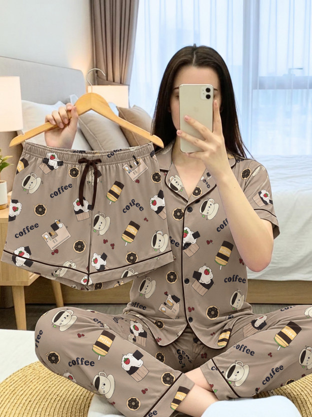 CAMTOP CAMTOP Women Printed Brown Night Suit Set - Flipkart Deal