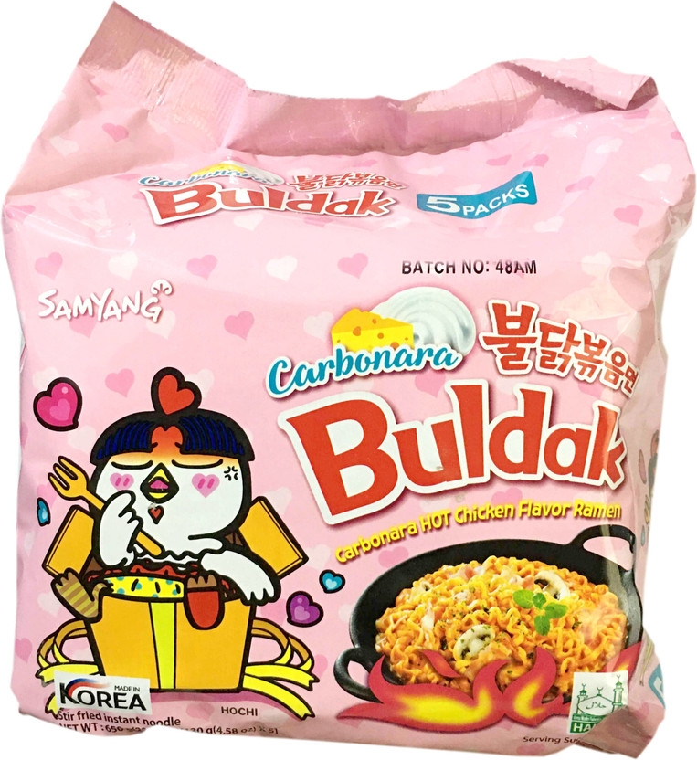 Samyang Buldak Carbonara Hot Chiken Flavor Ramen 140g * 5Pack(Imported) Instant Noodles(5 x 140 g)