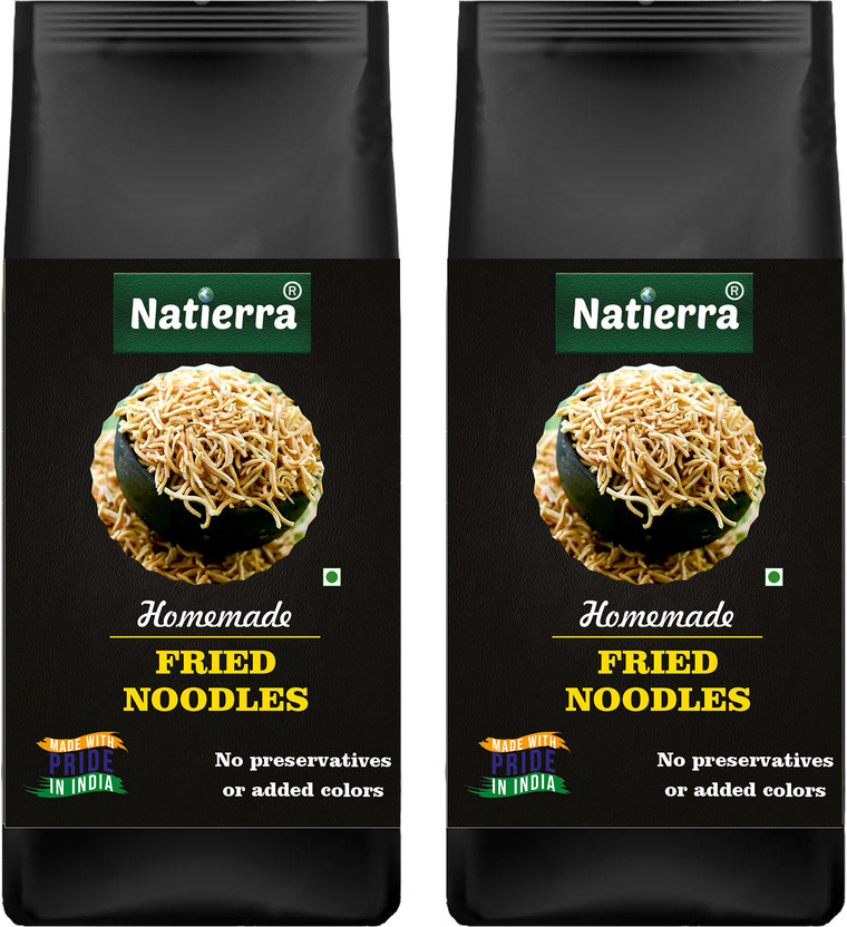 Natierra Fried Noodles | For Chinese Bhel, Soups & Sizzlers | Ready-To-Eat Instant Noodles(2 x 300 g)