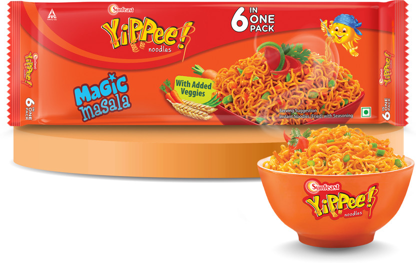 YIPPEE Magic Masala with Added Veggies Instant Noodles(408 g)