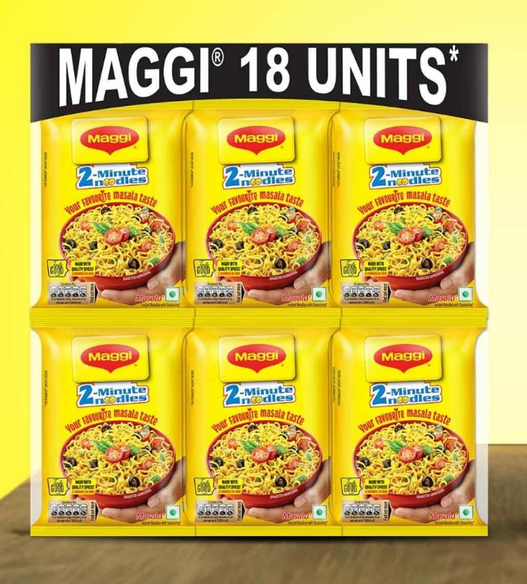 Maggi Pack of 18 Ready to Eat Masala Noodles with Traditional Indian Taste Instant Noodles(18 x 70 g)
